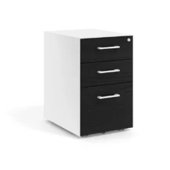 Cajonera de oficina Strong 2 cajones + archivo estructura blanca frontales melamina