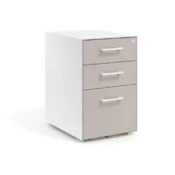 Cajonera de oficina Strong 2 cajones + archivo estructura blanca frontales melamina