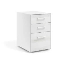 Cajonera de oficina Strong 2 cajones + archivo estructura blanca frontales melamina