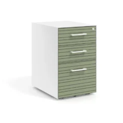 Cajonera de oficina Strong 2 cajones + archivo estructura blanca frontales melamina