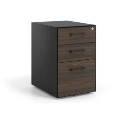 Cajonera de oficina Strong 2 cajones + archivo estructura negra frontales melamina