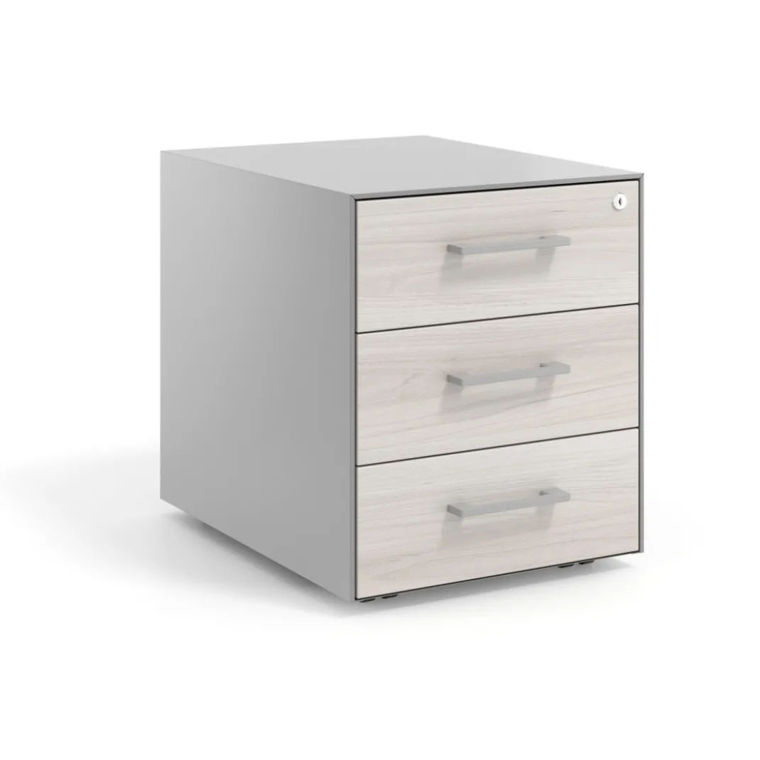 Cajonera de oficina Strong 3 cajones estructura aluminio frontales melamina
