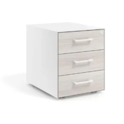 Cajonera de oficina Strong 3 cajones estructura blanca frontales melamina