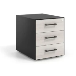 Cajonera de oficina Strong 3 cajones estructura negra frontales melamina