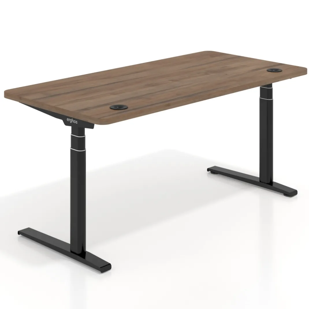Escritorio Elevable Erghos Axis estructura negra 4 cantos curvos