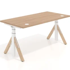 Escritorio Elevable Erghos Alpha estructura de madera canto recto