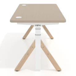 Escritorio Elevable Erghos Alpha estructura de madera 4 cantos curvos