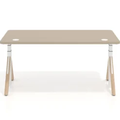 Escritorio Elevable Erghos Alpha estructura de madera 4 cantos curvos