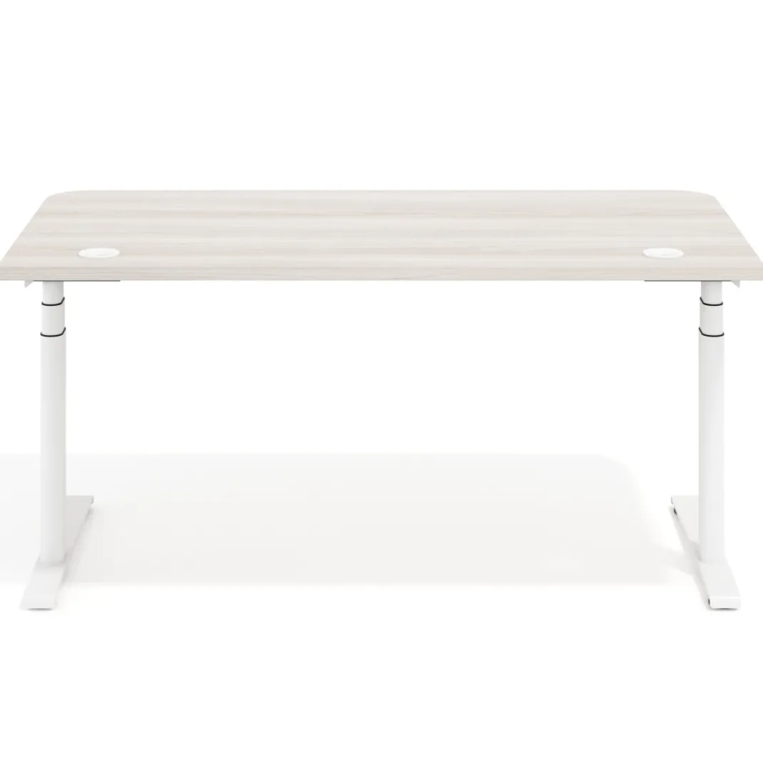 Escritorio Elevable Erghos Axis estructura blanca 2 cantos curvos