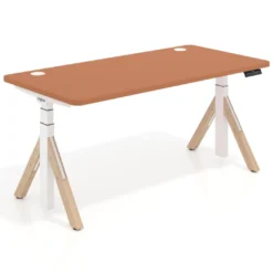 Escritorio Elevable Erghos Alpha estructura de madera 4 cantos curvos