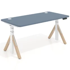 Escritorio Elevable Erghos Alpha estructura de madera 4 cantos curvos