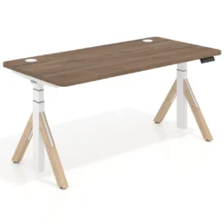 Escritorio Elevable Erghos Alpha estructura de madera 4 cantos curvos