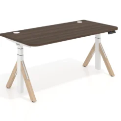 Escritorio Elevable Erghos Alpha estructura de madera 2 cantos curvos