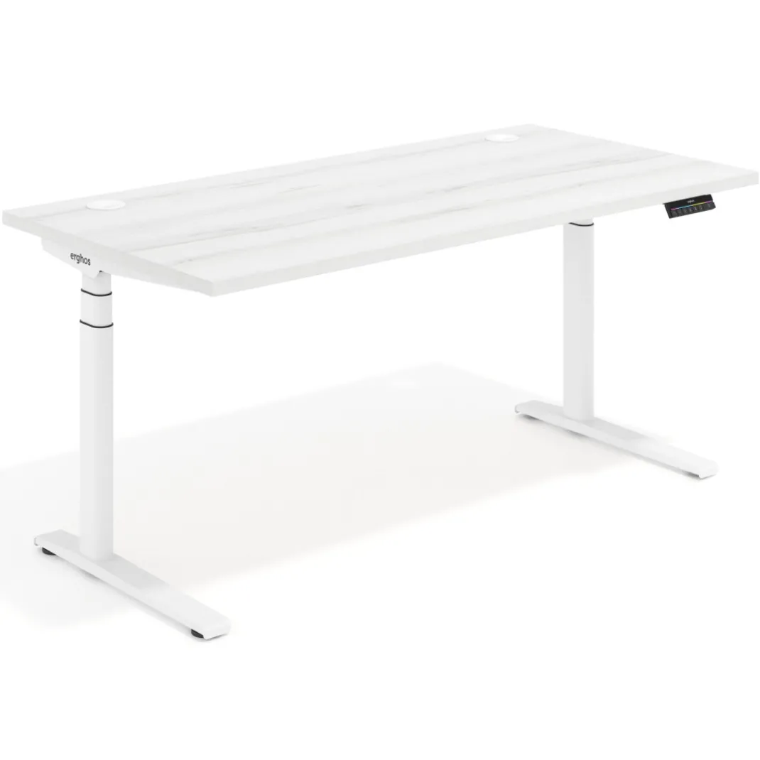 Escritorio Elevable Erghos Axis estructura blanca canto recto