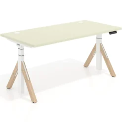 Escritorio Elevable Erghos Alpha estructura de madera canto recto