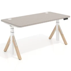 Escritorio Elevable Erghos Alpha estructura de madera 4 cantos curvos