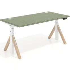 Escritorio Elevable Erghos Alpha estructura de madera canto recto