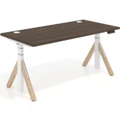 Escritorio Elevable Erghos Alpha estructura de madera canto recto