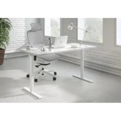 Escritorio Elevable Erghos Basic estructura blanca canto recto