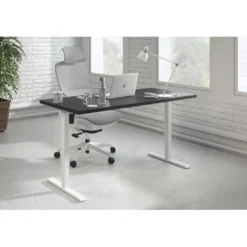 Escritorio Elevable Erghos Basic estructura blanca canto recto