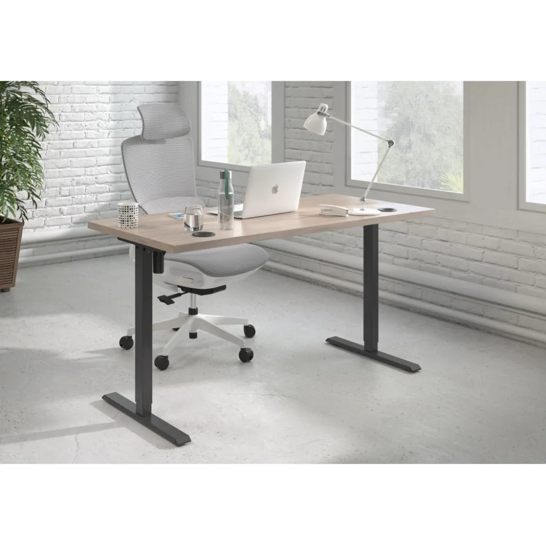 Escritorio Elevable Erghos Basic estructura negro canto recto