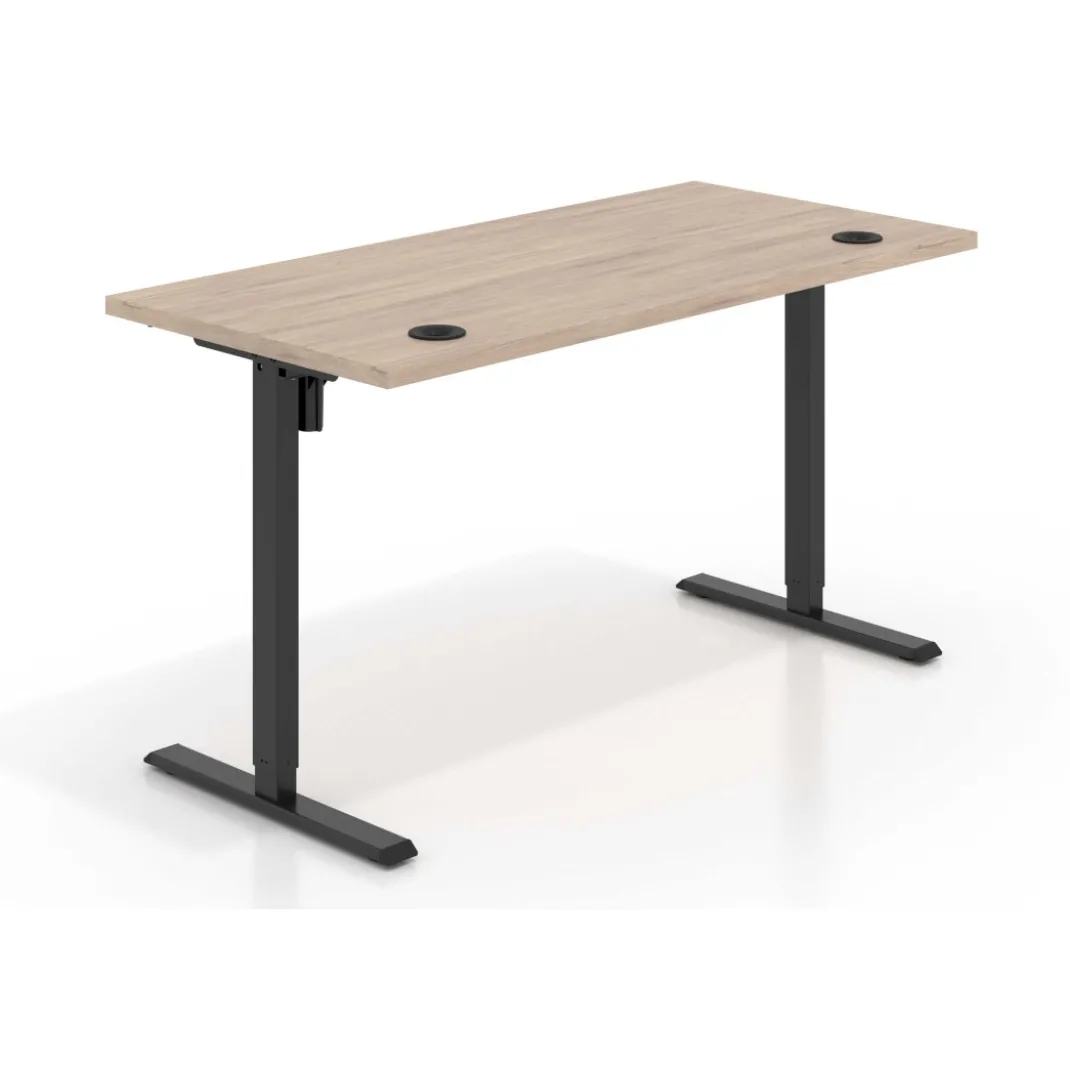 Escritorio Elevable Erghos Basic estructura negro canto recto