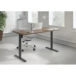 Escritorio Elevable Erghos Basic estructura negro canto recto