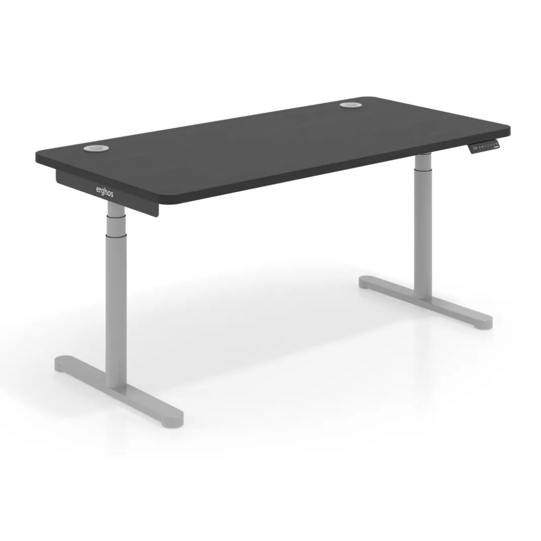 Escritorio Elevable Erghos Core estructura aluminio canto curvo