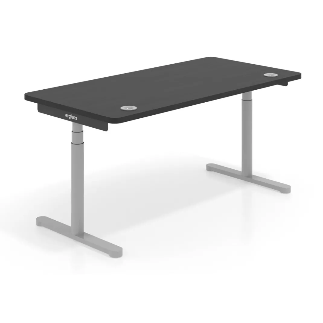 Escritorio Elevable Erghos Core estructura aluminio canto curvo
