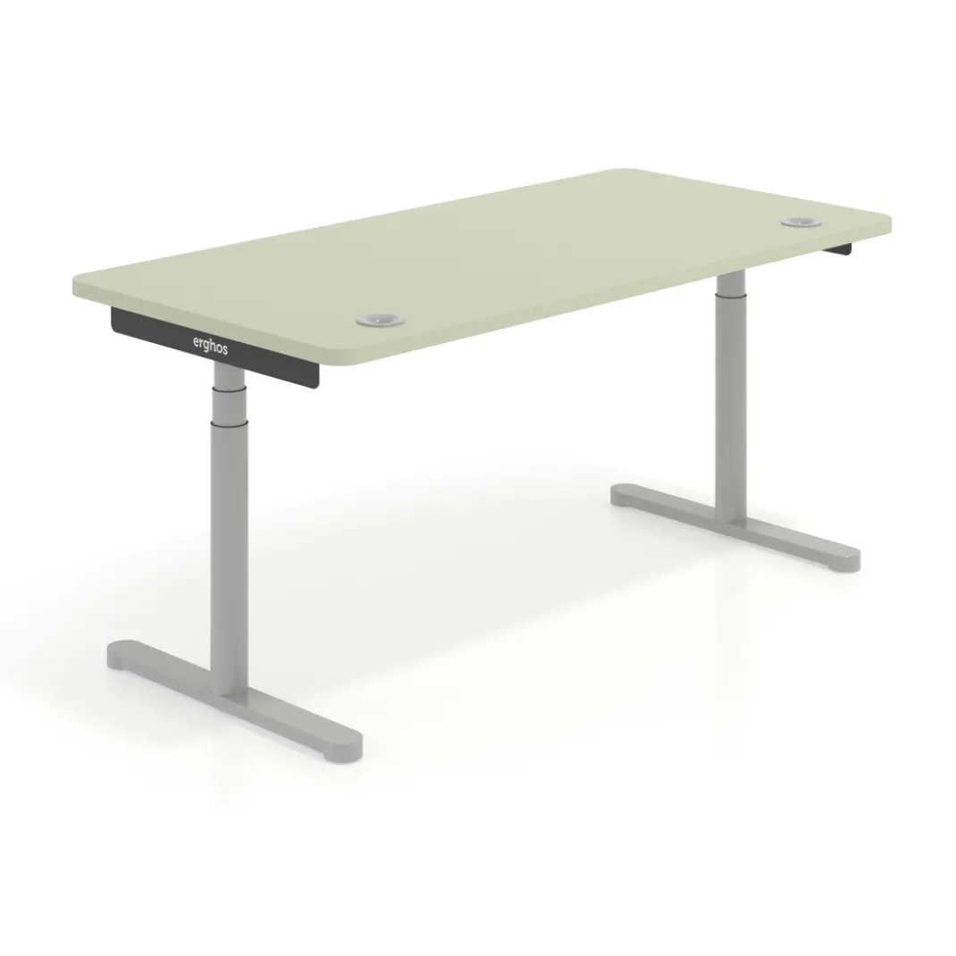 Escritorio Elevable Erghos Core estructura aluminio canto curvo