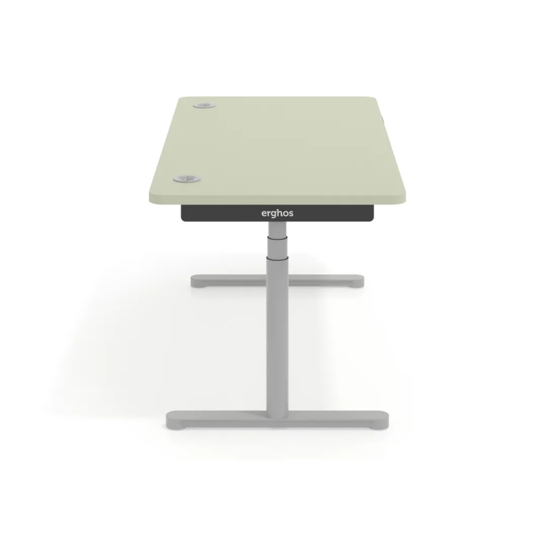 Escritorio Elevable Erghos Core estructura aluminio canto curvo