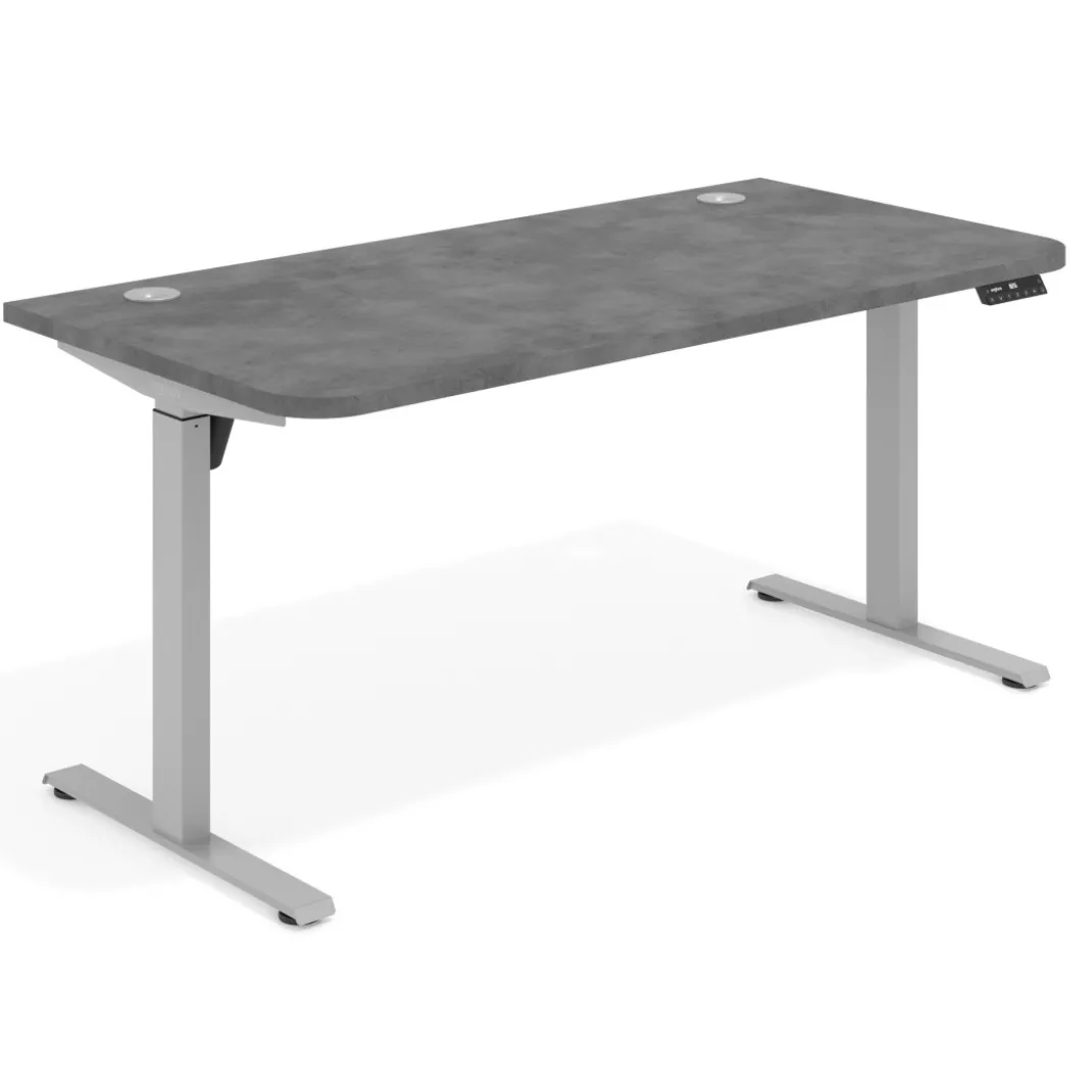 Escritorio Elevable Erghos Motion estructura aluminio 2 cantos curvos
