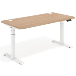 Escritorio Elevable Erghos Motion Pro estructura blanca 4 cantos curvos