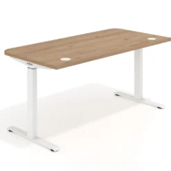 Escritorio Elevable Erghos Motion estructura blanca 2 cantos curvos