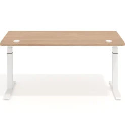 Escritorio Elevable Erghos Motion Pro estructura blanca 4 cantos curvos