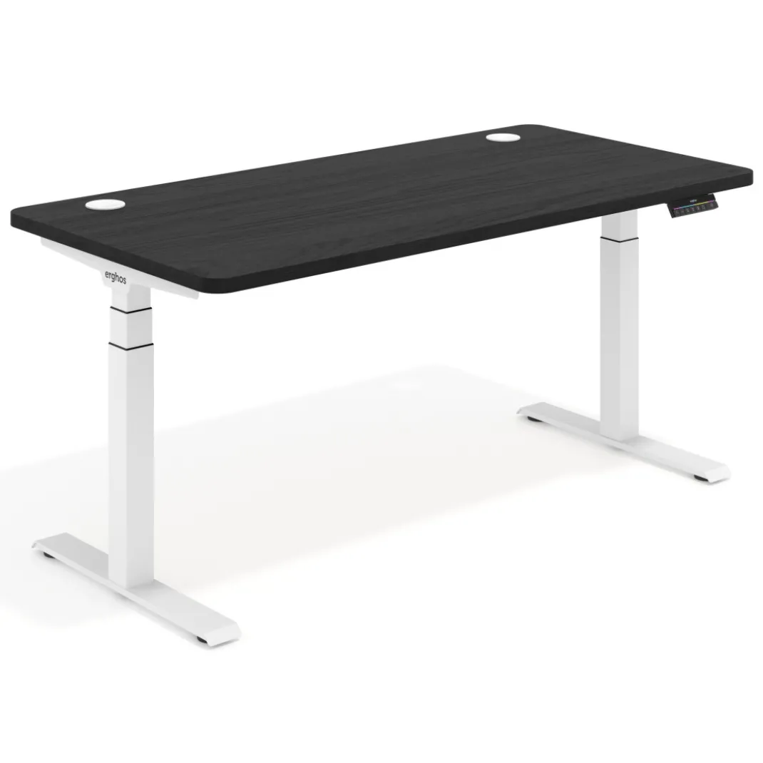 Escritorio Elevable Erghos Motion Pro estructura blanca 4 cantos curvos