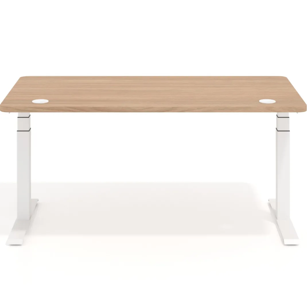Escritorio Elevable Erghos Motion Pro estructura blanca 4 cantos curvos