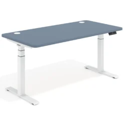 Escritorio Elevable Erghos Motion Pro estructura blanca 2 cantos curvos