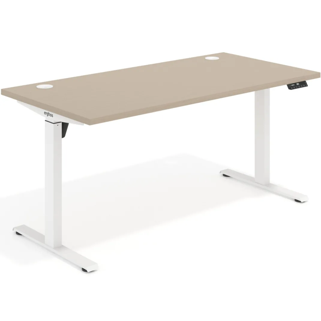 Escritorio Elevable Erghos Motion estructura blanca canto recto