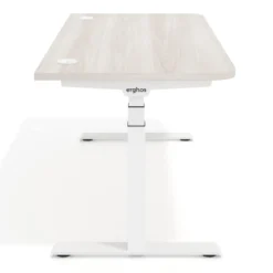 Escritorio Elevable Erghos Motion Pro estructura blanca 2 cantos curvos