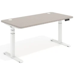 Escritorio Elevable Erghos Motion Pro estructura blanca 2 cantos curvos