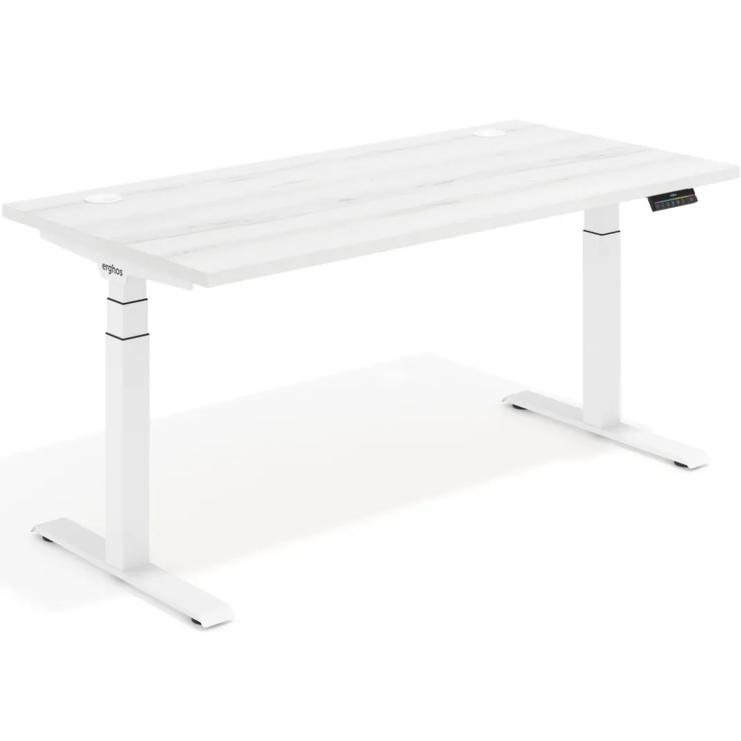 Escritorio Elevable Erghos Motion Pro estructura blanca canto recto