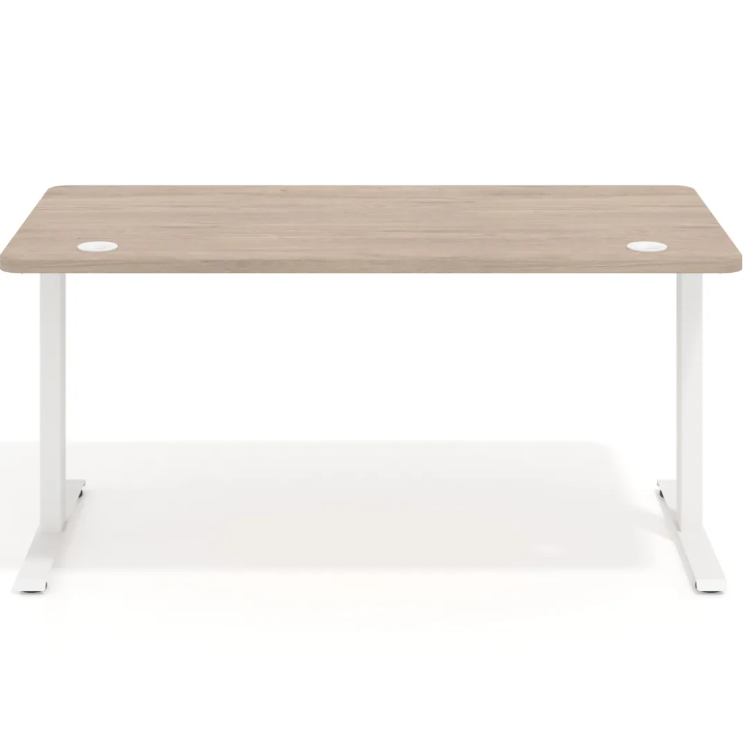 Escritorio Elevable Erghos Motion estructura blanca 4 cantos curvos