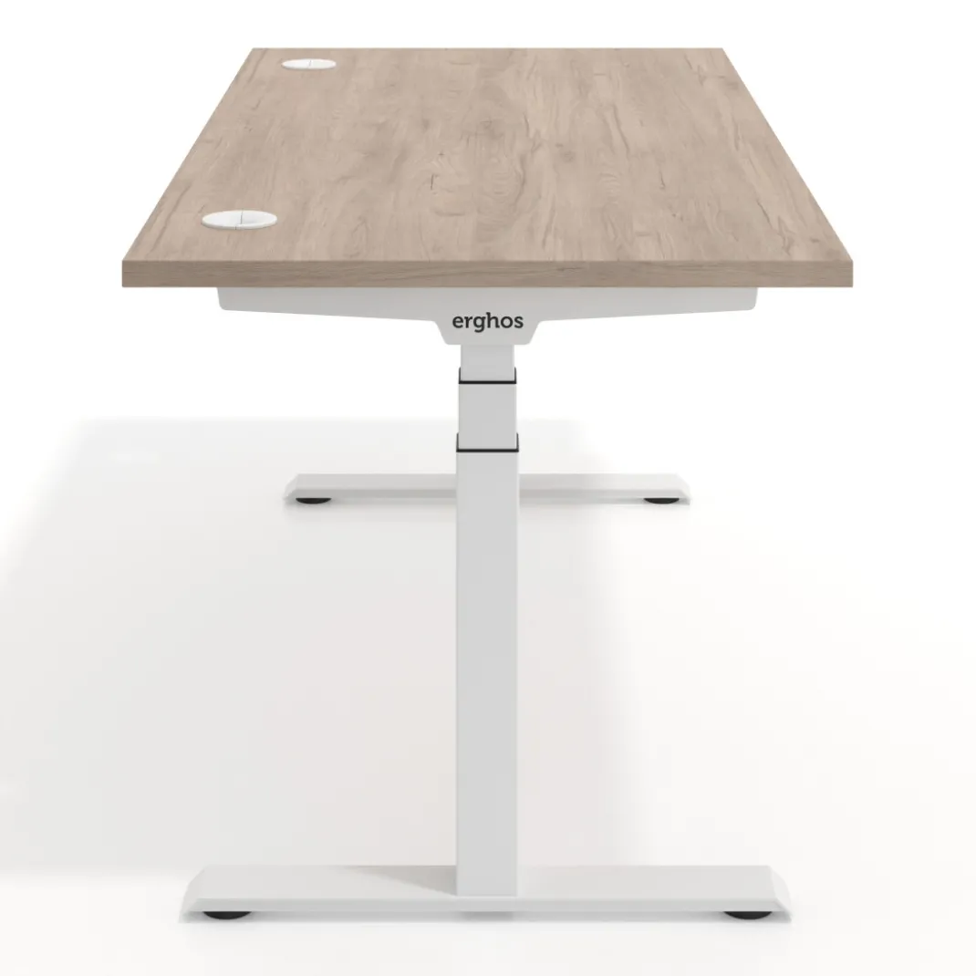 Escritorio Elevable Erghos Motion Pro estructura blanca canto recto
