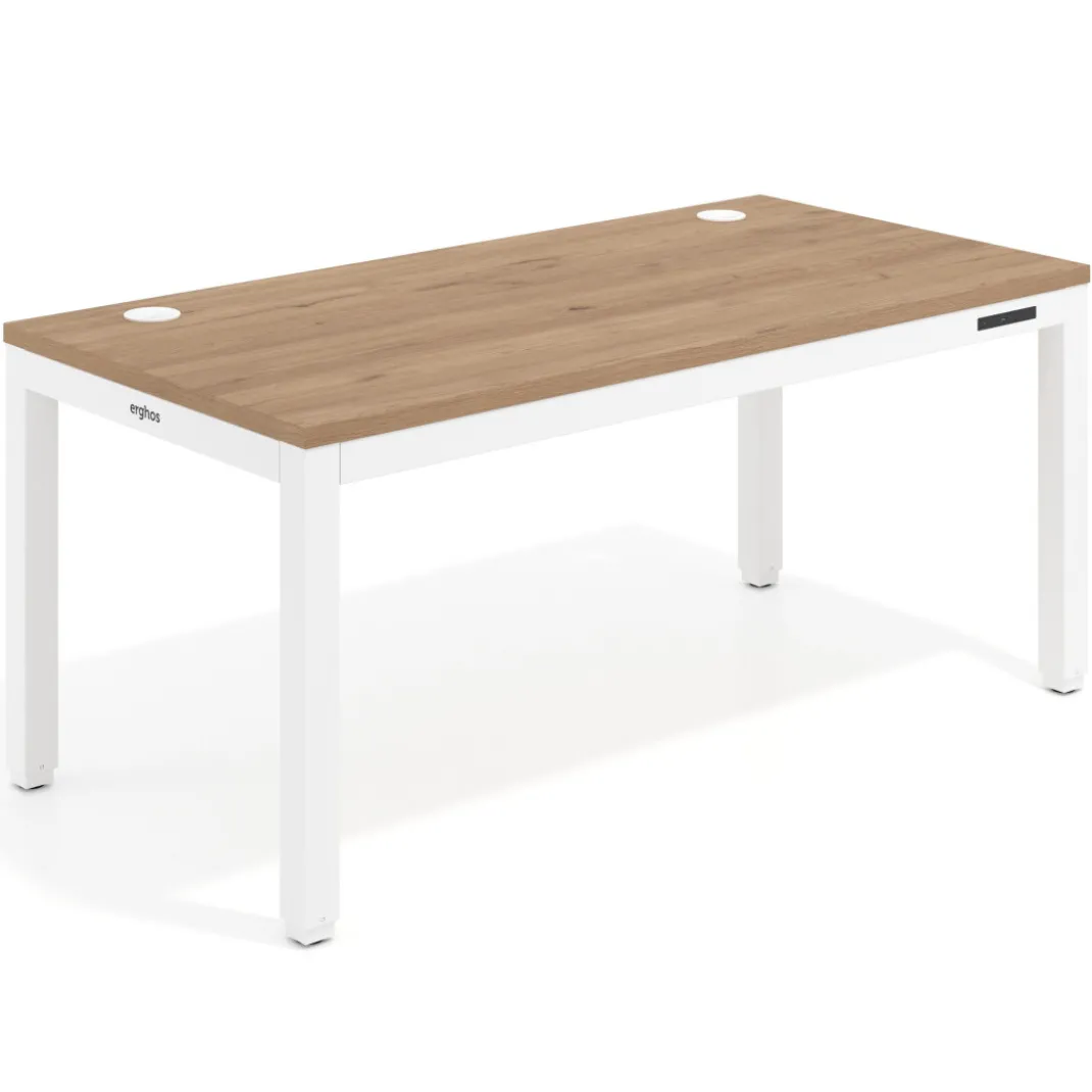 Escritorio Elevable Erghos Quad 4 patas, estructura blanca canto recto