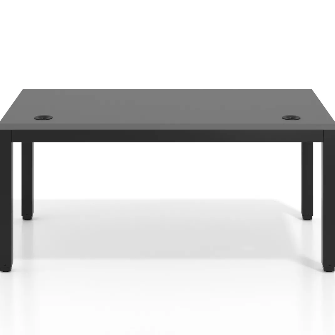 Escritorio Elevable Erghos Quad 4 patas, estructura negra canto recto
