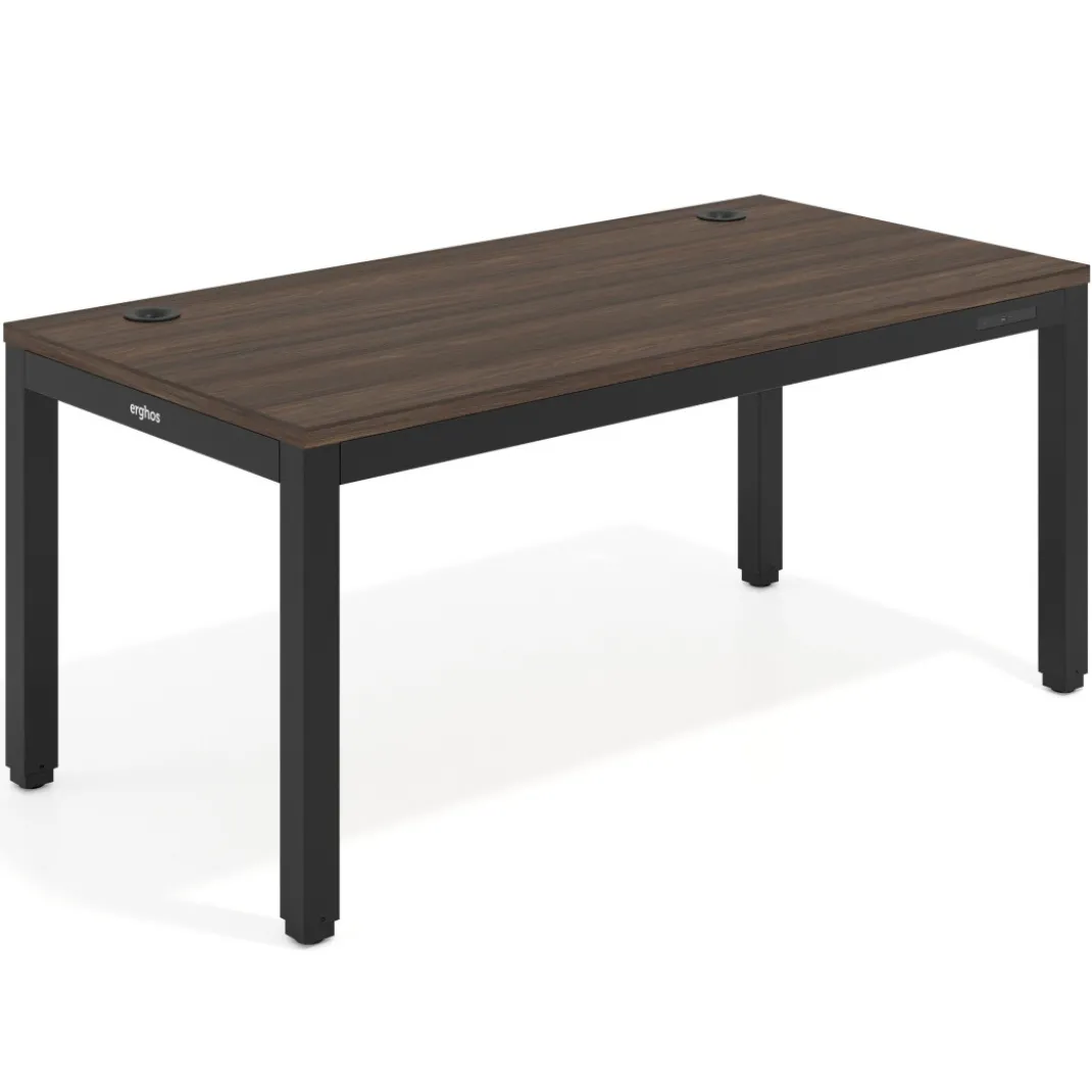 Escritorio Elevable Erghos Quad 4 patas, estructura negra canto recto