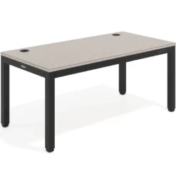 Escritorio Elevable Erghos Quad 4 patas, estructura negra canto recto