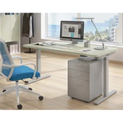 Escritorio Elevable Erghos Smart estructura aluminio canto curvo