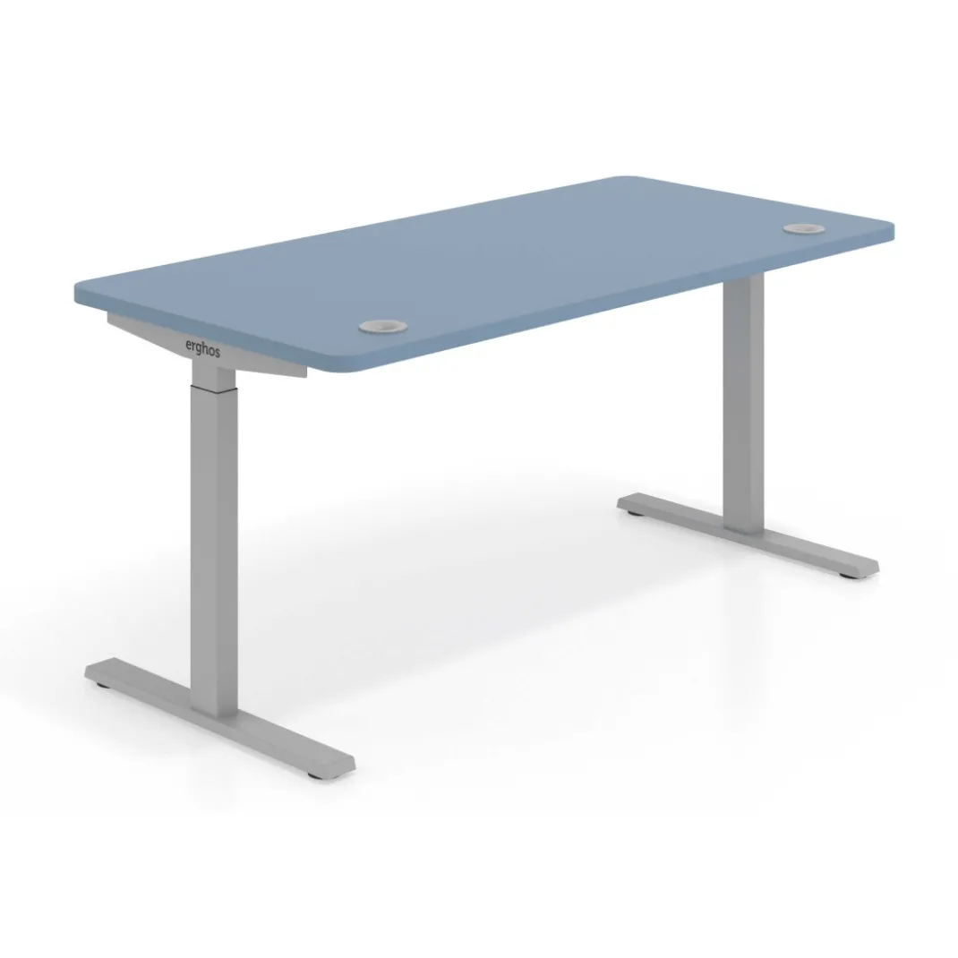 Escritorio Elevable Erghos Smart estructura aluminio canto curvo